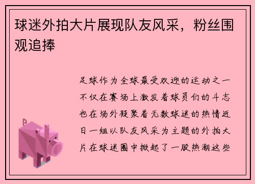 球迷外拍大片展现队友风采，粉丝围观追捧
